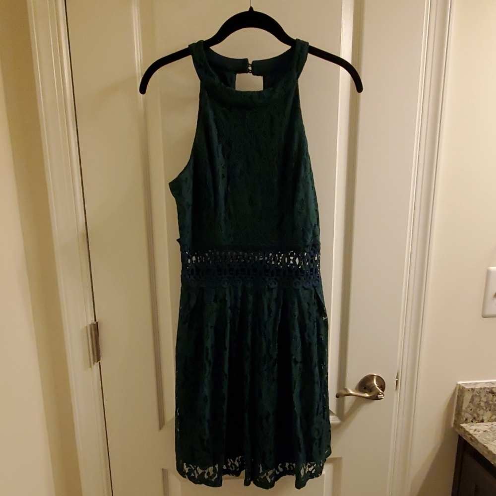NEW Dark Green Lace Francesca's Dress